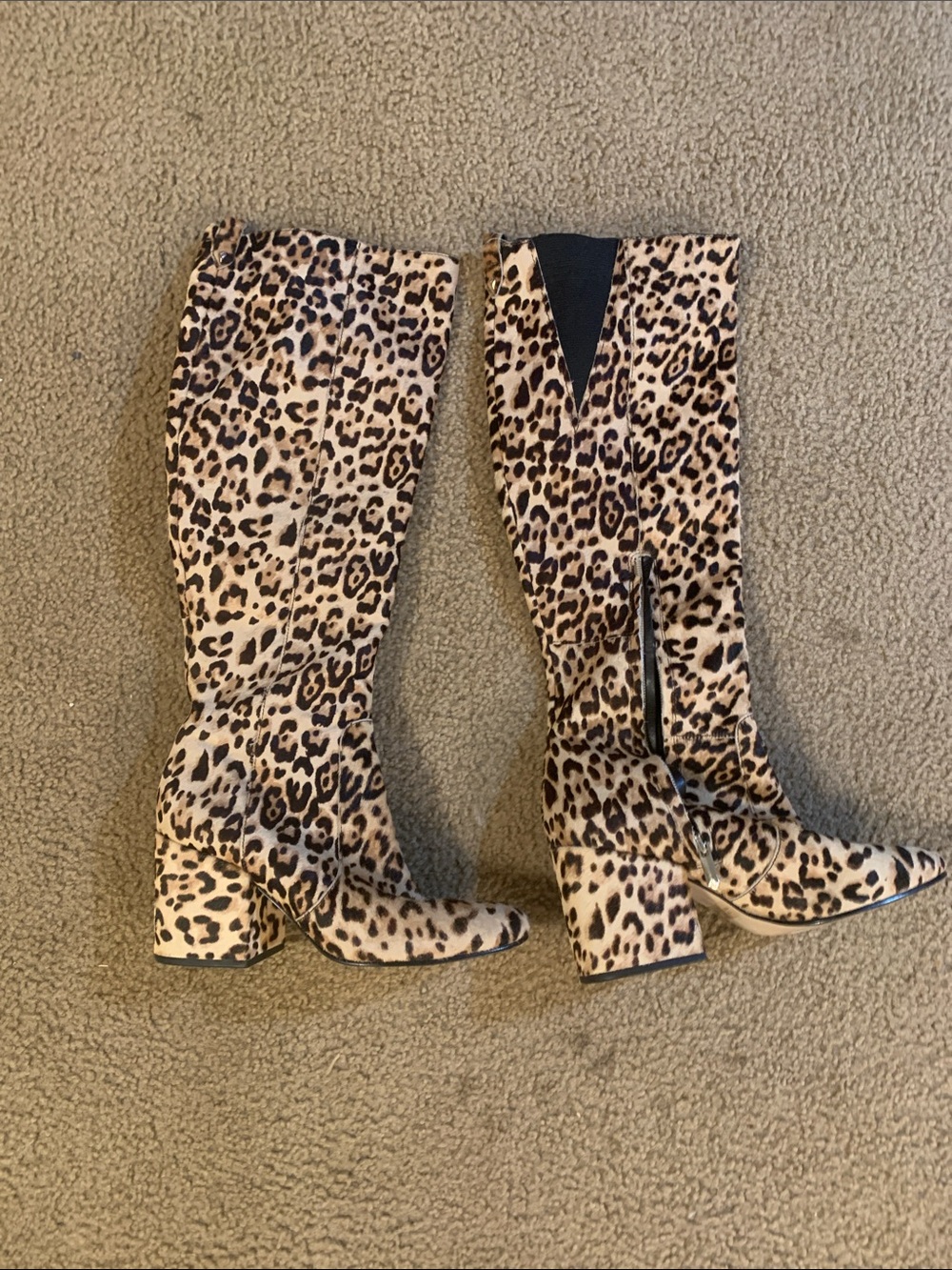 Sam Edelman Leopard Print Over-the-Knee Block Heel Boots